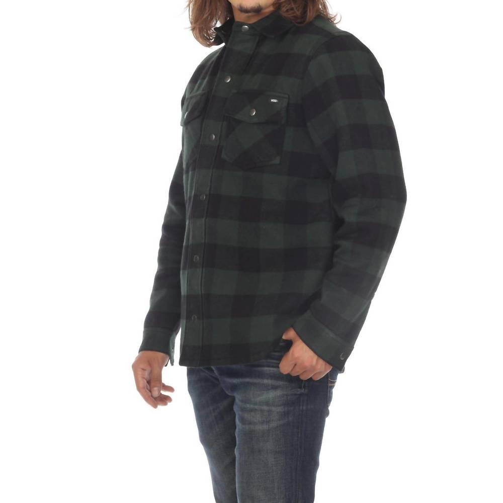 NEW VANS reversible flannel chore coat jacket in green/black plaid - Picture 3 of 9
